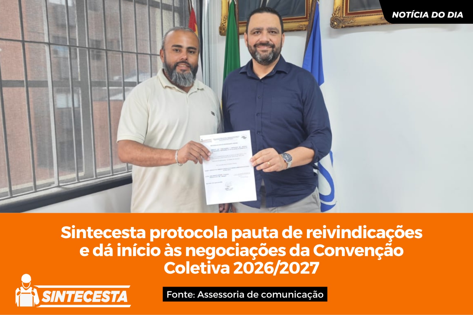 Sintecesta protocola pauta de reivindicações e dá início às negociações da Convenção Coletiva 2026/2027