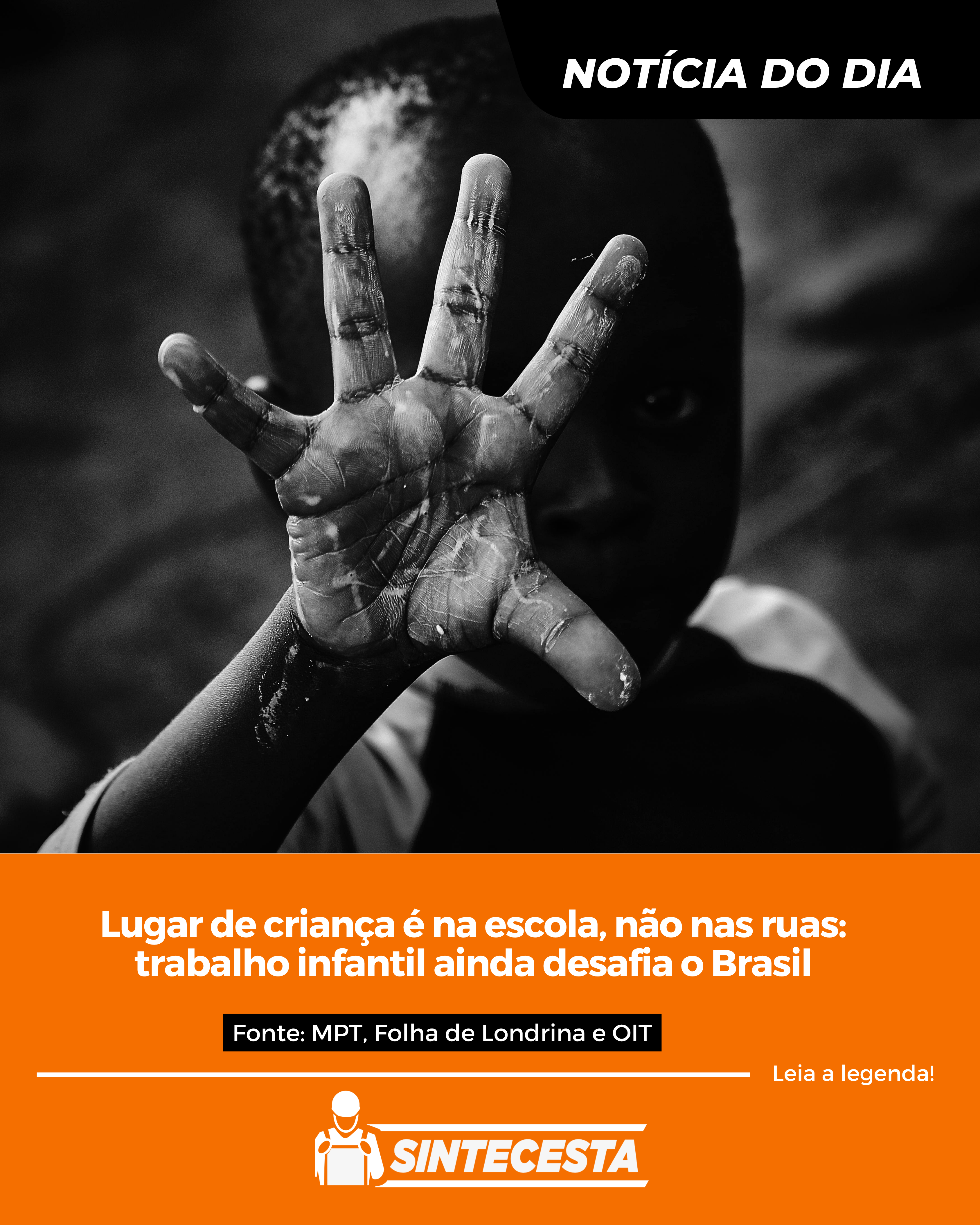 Lugar de criança é na escola, não nas ruas: trabalho infantil ainda desafia o Brasil